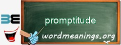 WordMeaning blackboard for promptitude